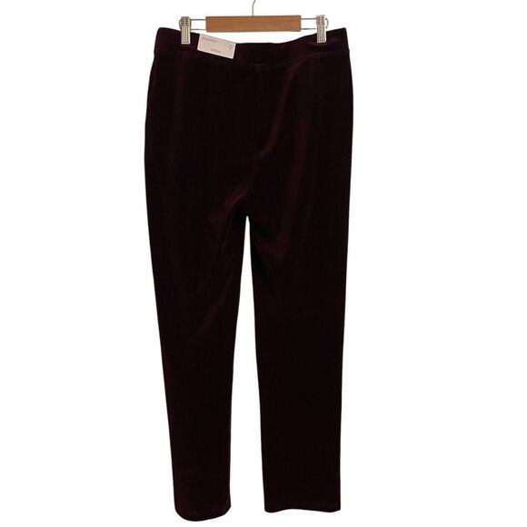 Chico's Zenergy Velour Slim Lounge Pants Regal Ruby Size 1 or Small NWT - Picture 5 of 8